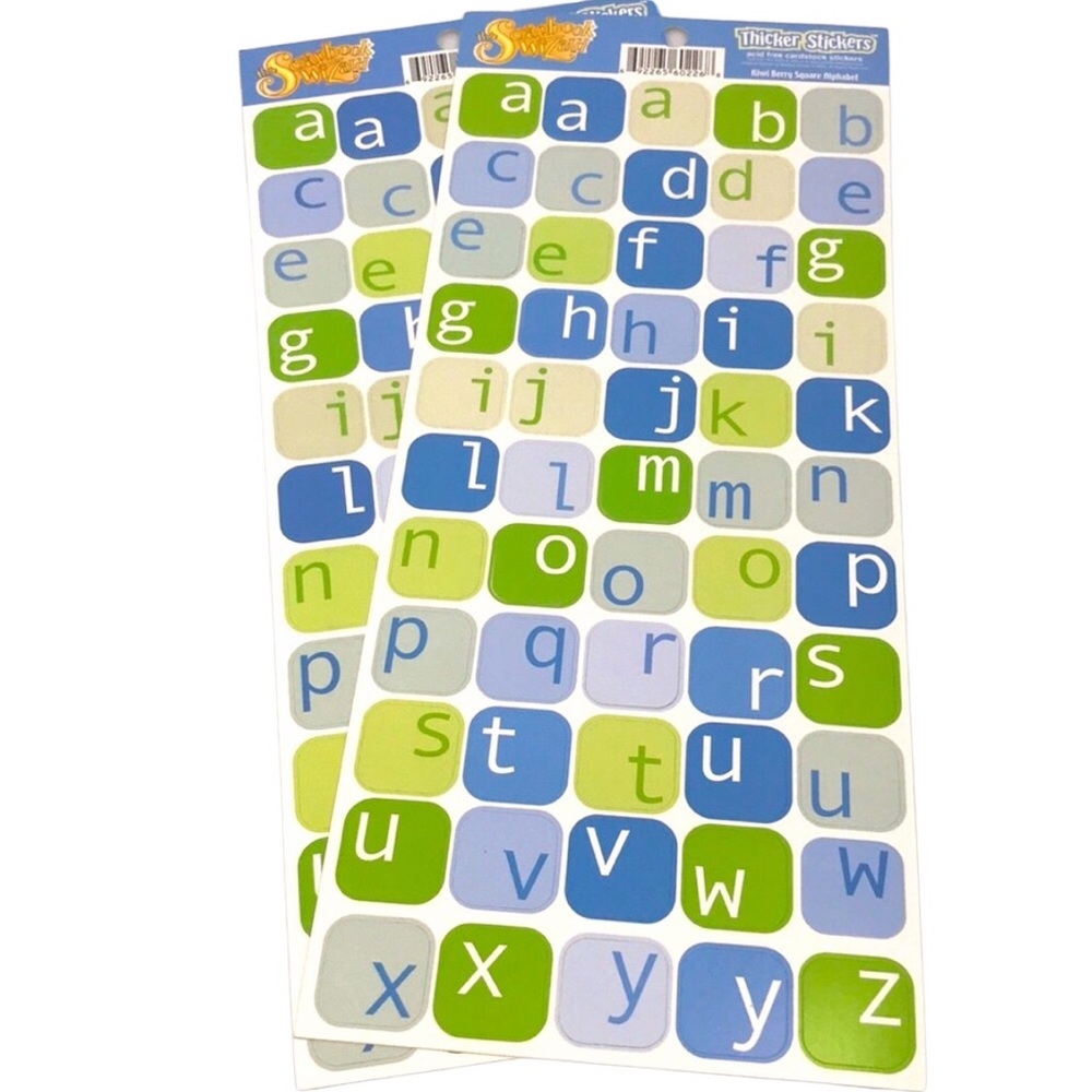 Scrapbook Kiwi Berry Square Alphabet Sticker Set